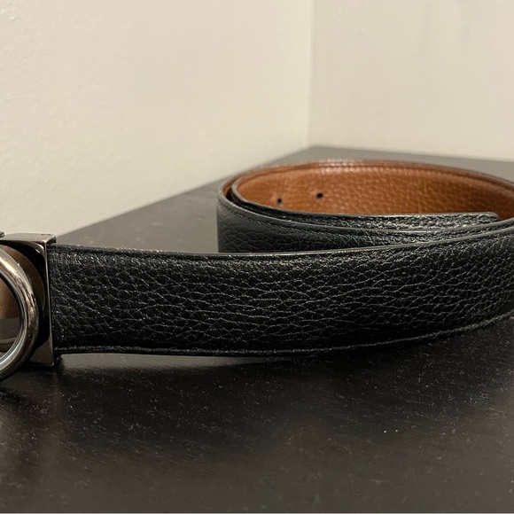 Ferragamo Men’s Reversible Leather Belt (Black/Brown)